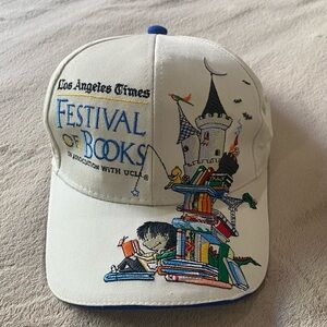 Vintage Los Angeles Times Festival of Books UCLA Hat Cap Embroidered Adjustable